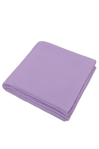 Image of Lilax Cotton Knit Receiving Blanket, Warm Cozy Swaddle Cuddle Stroller Crib Blanket for Newborns Infants & Toddlers 33.5 inch x 31.5 inch, Lavender