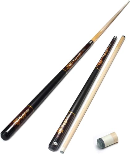 Pool Cue Stick 13mm, 1/2 Jointed Billiard Cue, Black