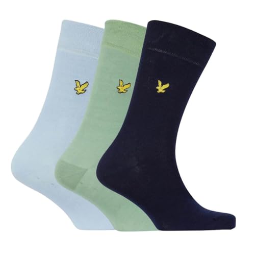 Image of Lyle & Scott Mens Angus Socks Peacoat/Basil/Chambray Blue
