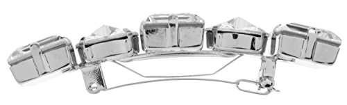 L. Erickson – Barreta de cristal pequena Sienna, Crystal/Silver, One Size