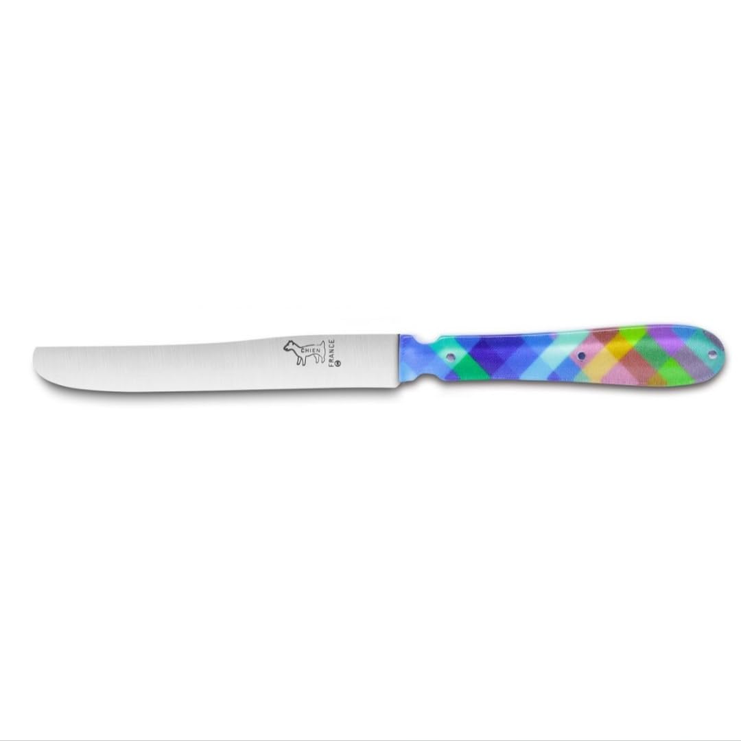 Couteau CHIEN manche Madras couteau de table et cuisine antillaise