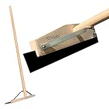 Newman and Cole Wooden Floor Squeegee Heavy Duty for Industrial Cleaning | Large Squeegee Broom with 120cm Wooden Handle | Wet Room Floor Cleaner, Warehouse, Patio and Swimming Pool Squeegee (18-inch)