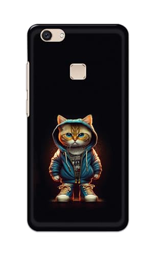 Image of PRINTFIDAA Printed Hard Back Cover Case for Vivo V7+ | Vivo V7 Plus | Vivo Z10 Back Cover (Hipster Cat) -112