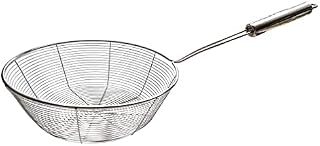 Crowbarn XL Skimmer Ladle Sieve Strainer with Long Handle Food Grade Mesh Stainless Steel, Cooking & Deep Frying Spoon 19.5cm Diameter