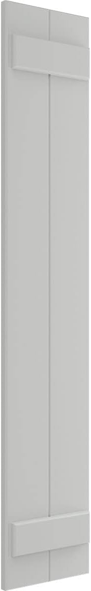 Ekena Millwork 10 3/4"W x 78"H True Fit PVC Two Board Joined Board-n-Batten Shutters, Hailstorm Gray (Per Pair - Hardware Not Included)