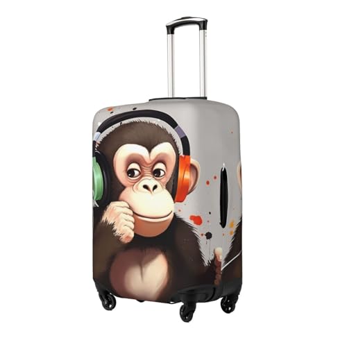 Music Monkey Luggage Cover for Suitcase Tsa Approved, Washable Suitcase Protector Fits 18-32 Inch Anti-scratch Suitcase Cover Carry on Luggage Sleeve Travel Baggage Cover2