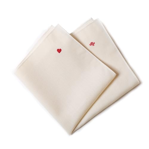 The Hanky That Plants a Tree, Organic Cotton Handkerchief, Embroidered Heart Emoji, Special Korean Handkerchief Dobby Weave, Made in Korea