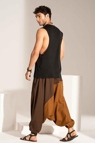 Image of The Veshti Company Stylish Harem Pants for Men's Cotton Hippie Style Baggy Oversized Yoga Pajama Pant