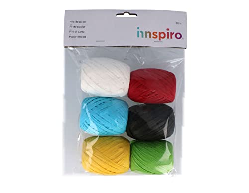 INNSPIRO 99810 Pack of Paper Raffia 6 Colours 4 mm x 30 m SP, SP-99810, multicoloured - Image 2