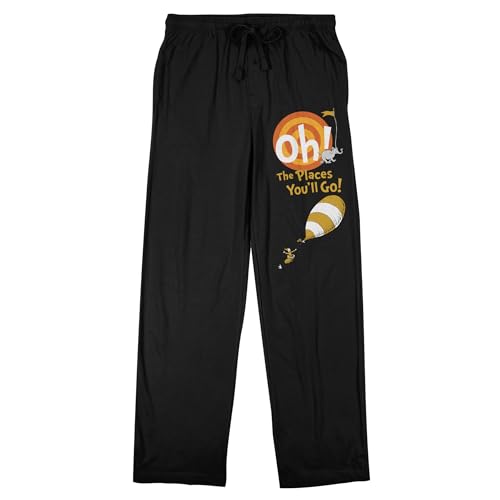 Oh The Places You'll Go Black Sleep Pajama Pants