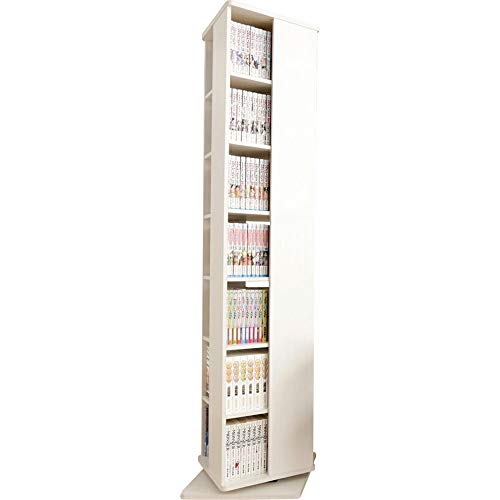 ラック コミック 回転 7段 幅38.6×奥行38.6×高さ159.2 ホワイト CR-1500