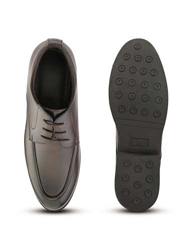 Image of STANPHORD Mens Terravia Solid Formal Officewear Lace Up Derby Shoes | Memory Foam Padded Insole | Premium Craftsmanship | Classic | Timeless | Durable