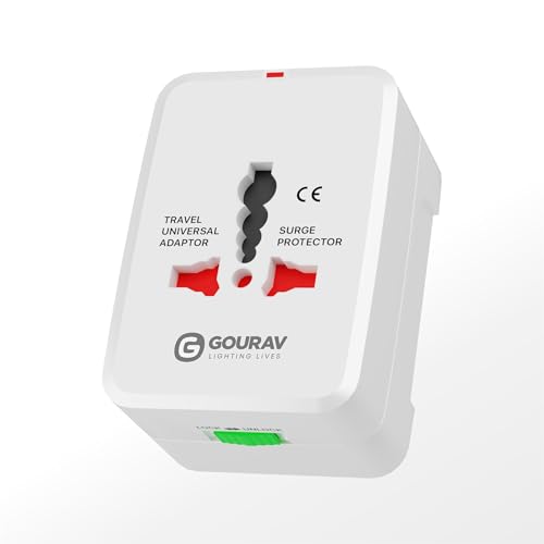 Image of GOURAV Multi Plug Adapter for Travel | Plug Top for Mobile Laptop Charger Camera | Heavy Duty 3 Pin Travel Converter with Multiple Sockets for Home Office Hotel Use-(Universal Travel Adapter)