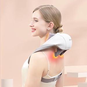 Shiatsu Neck and Back Massager with Soothing Heat – Deep Tissue Kneading Massage Pillow for Shoulder, Body Pain Relief – Electric Full Body Massager for Home, Office, and Car Use- Gifts