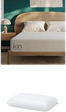 Tuft & Needle Kin Medium 12” Twin Adaptive Foam Mattress in a Box Bundle Premium Adaptive Foam Standard Size 2-Pack Pillow – Supportive and Cooling