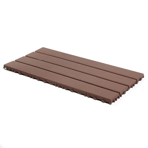 DancingSwan Interlocking Deck Tiles: Modern Brown PP Floor Tiles -