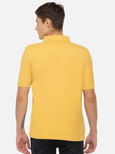 Image of Dollar Men's Pack of 1 Solid Cotton Blend Polo Neck T-Shirt