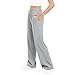 Sweatpants Women Wide Leg Sweat Pants Plus Size Fashion Clothing Baggy Joggers with Pockets Fall Clothes Winter Lounge Straight Leg Jogging High Waisted Travel Outfits Fleece Lined Athletic Gray