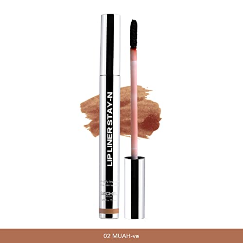 Sacheu Lip Liner Stay-In - Peel Off Lip Liner Tattoo, Peel Off Lip Stain, Long Lasting Lip Stain Peel Off, Infused With Hyaluronic Acid & Vitamin E, For All Skin Types - Muah-Ve Shade, Pack Of 1 #TOP1