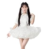 BTKAKAN Puffy Lolita Petticoat 12 in Short Underskirt Soft Shimmer Organza Crinoline Tutu Women Adjustable Waist Boneless