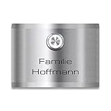 Metzler Edelstahl Türklingel - Türklingel aus V2A Edelstahl inkl. Gravur - LED-Klingeltaster – Edelstahl Gebürstet matt - Größe: 11 x 8 cm