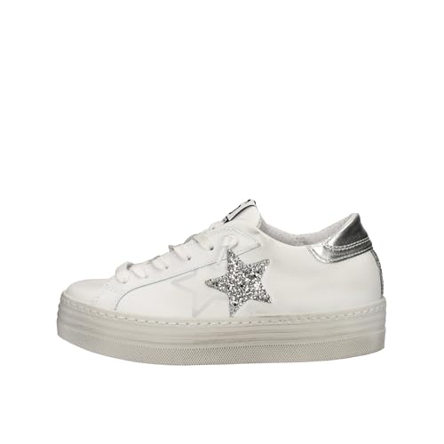 Sneakers Platform Effet Used à paillettes avec semelle compensée confort