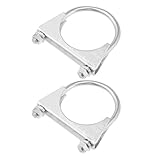 Hihaha Round U Bolt Clamp/Muffler Exhaust Clamps for Car RV Truck Boat/Durable Mild Steel 2.5