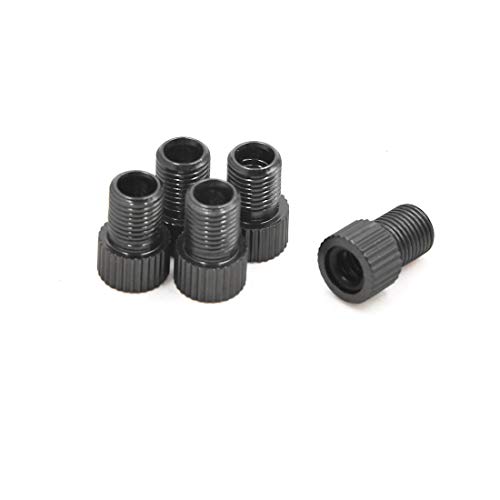 Ruilogod Adaptador de Válvula para Neumático de Bicicleta en Aleación de Aluminio tono titanio 5 piezas