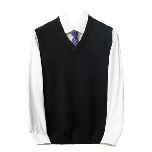 Men’S Wool Vest V-Neck Pullover Solid Color Knitted Sweater Sleeveless Thick Computer Knitted Daily Casual Tank Tops