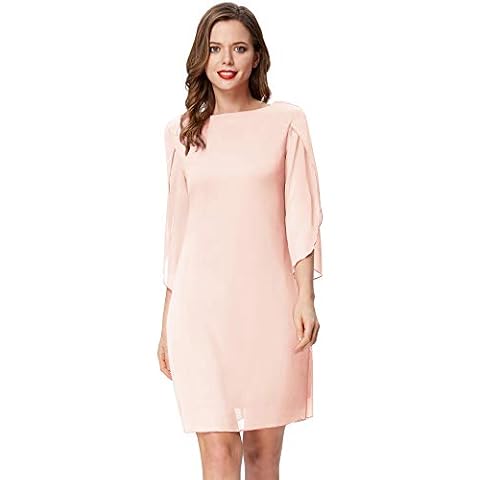 Vestido de Gasa para Mujer Vestido de otoño de Manga Corta Vestido de Gasa Elegante Cover