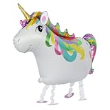 DIWULI laufendes Einhorn Luftballon, Airwalker Ballon, Unicorn Pferd Folien-Ballon, Folien-Luftballon Groß Kinder-Geburtstag Mädchen, Zauber-Party, Motto-Party, Dekoration, Party-Deko, Geschenk-Deko
