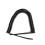 NOURIS Cable de Resorte telescópico, Cable de Resorte, Cable de alimentación de Resorte telescópico de 6 núcleos, Cable Espiral Cuadrado Negro de 0,5 mm, Cable de Alambre Extensible con Funda