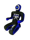 PGS Grappling Dummy for Wrestling Brazilian Jiu Jitus MMA Punching Bag Judo Karate Practice Martial Arts Training Boxing Self Defense Dummy – UNFILLED (Black Blue, 6FT (70 Inches))