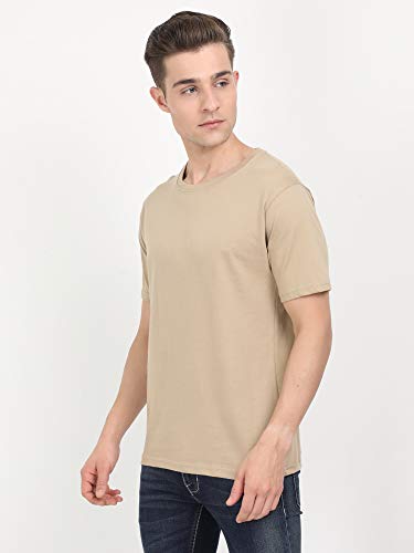 Image of FLEXIMAA Men's Cotton Round Neck Plain Half Sleeve T-Shirt