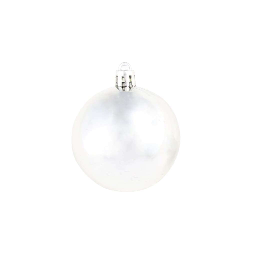 Juego de 100 bolas de Navidad de plástico plateadas con 3/4/6 cm de diámetro para árbol de Navidad, decoración de salón y día festivo, joyas con hilo para colgar