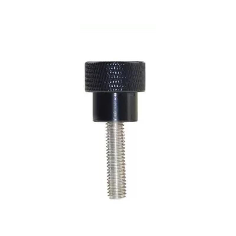 Generic 1pcs M5 Black Aluminum Alloy Handle Stainless Steel Screw High-end knurled Hand Screws Step Handles Bolt Total Height 20mm - (Dimensions: M5x100-D16x20mm)