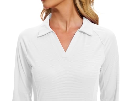 MathCat Women's Long Sleeve Golf Shirts UPF50+ Quickly Dry Tennis Polo Lightweight Sports Athletic Tops3