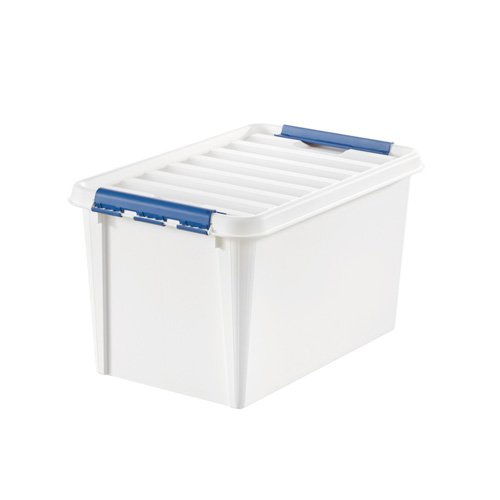 Hammarplast 3196010 Clipbox Smart Store Robust 45 - Caja de plástico con Cierre de Clip, 59 x 39 x 5 cm, 45 L, Color Blanco