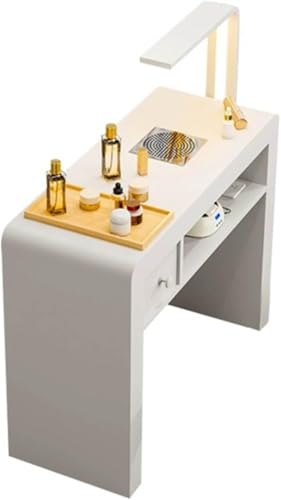 Mesa de manicura profesional con colector de polvo y lámpara LED, estación de trabajo de técnico de uñas para spa y salón, configuración definitiva de arte de uñas