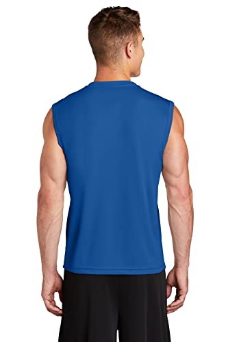 Driequip Mens Sleeveless Moisture Wicking Muscle T-Shirt-L-Royal #TOP3