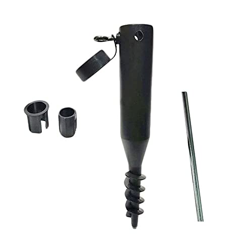 FB FunkyBuys® Heavy Duty Plastic Black Screw with Steel Bar Ground Soil Spike Rotary Airer Parasol Washing Line Socket 4cm Diameter