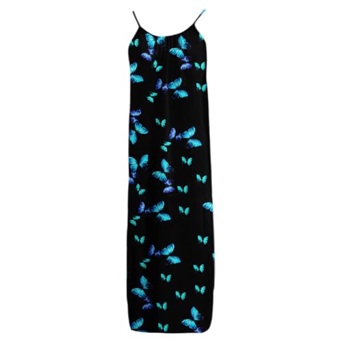 Image of HTHLVMD Backless Cami Dress Summer Dresses for Women 2026 Spaghetti Strap Dresses Womens Solid Color Backless Cami Dress