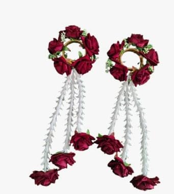Jasmine Flower Gajra for Hair Bun, Pack of 4 White Colour, Juda Hair Accessories for Women, Artificial Mogra Band (Maroon) - Review, Price and Buying Guide