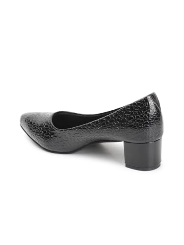 Image of Carlton London Women Stylish Slipon Pump Shoes with Block Heels, Pointed Toe for Party and Formal Occasions