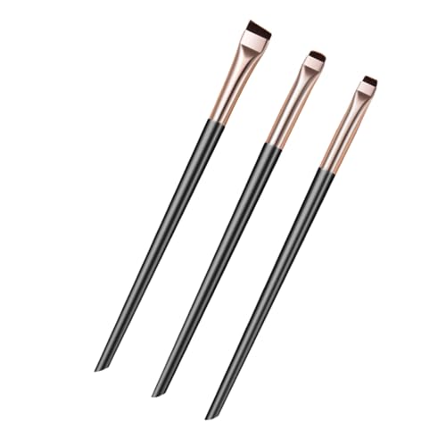 HEALEEP Set de Pinceaux Yeux Biseautés pour Eyeliner et Fard Paupières Brosse Fine Douce pour Maquillage Précis Portable pour Femmes et Débutantes