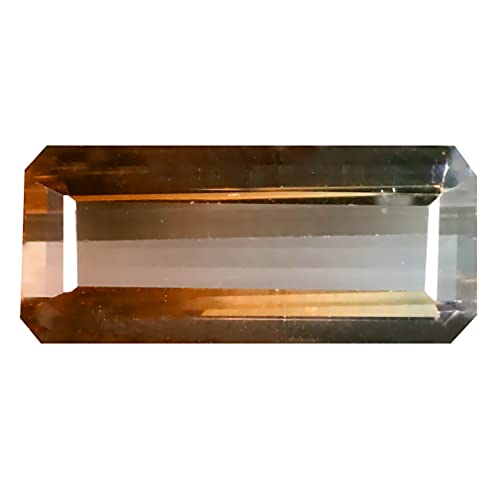 Tourmaline bicolore véritable octogone sans traitement pour éviter les verres teintés artificiels