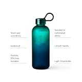 VINSUN Butelka do picia 650 ml, niebieska, zielona, lekka, zabezpieczona przed wyciekiem, nadaje się do napojów gazowanych, nie zawiera BPA, tritan, wytrzymała butelka na wodę do napełniania – do