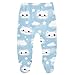 Yuiboo Cotton Baby Overalls Baby Pjs Bottoms with Footie Loose-Fit Pants with Feet for Infant Boys Girls Cat Cloud Blue