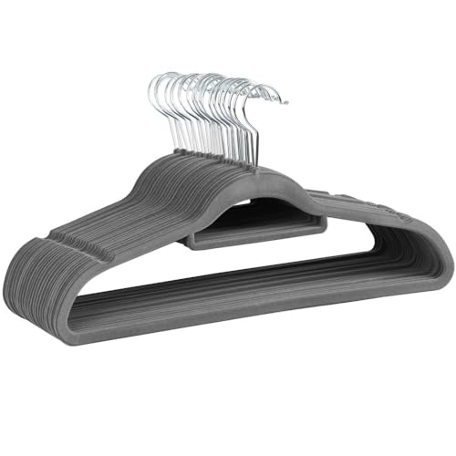 Perchas Terciopelo Gris Marca Yaheetech