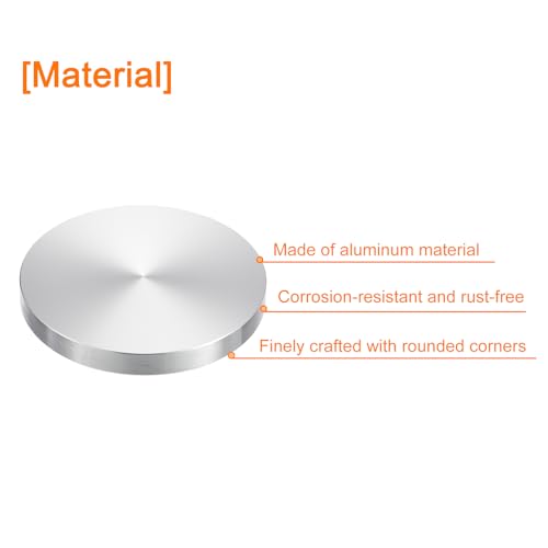 sourcing map M10 Gewinde 60mm Durchmesser Runde Form Aluminium Scheibe Hardware 8 Stück, Aluminium Kreis Scheibe Glasplatte Adapter für Glastisch
